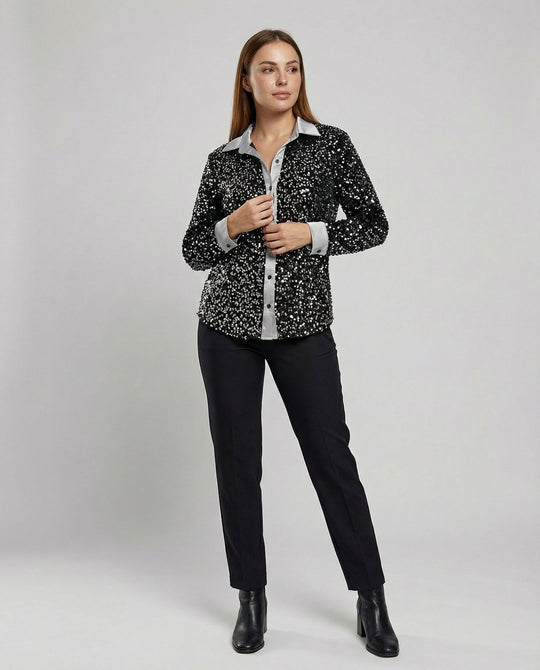 Glitzernde Damen Paillettenbluse | EB
