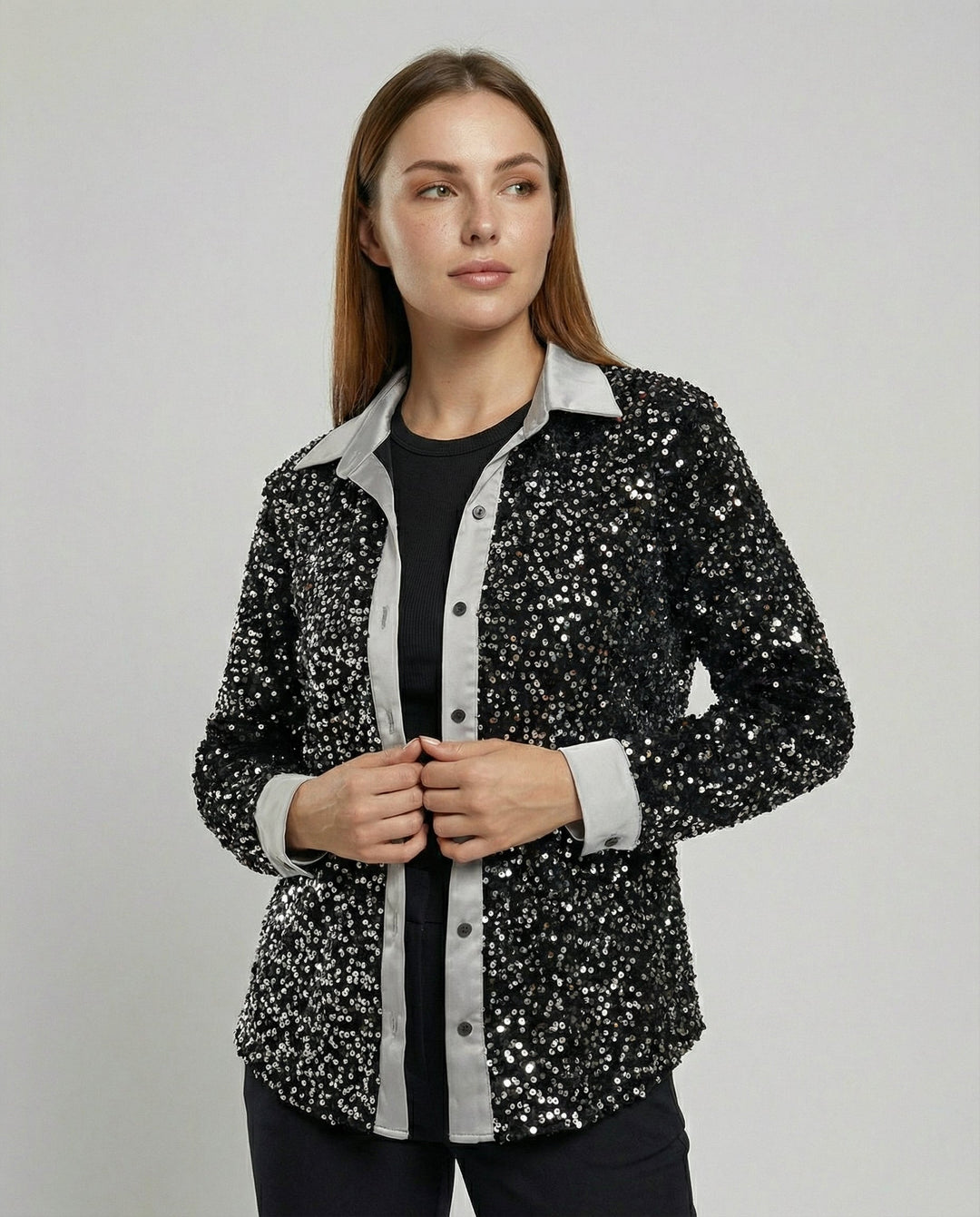 Glitzernde Damen Paillettenbluse | EB