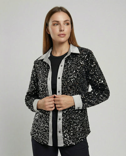 Glitzernde Damen Paillettenbluse | EB