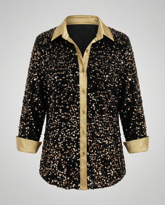 Glitzernde Damen Paillettenbluse | EB