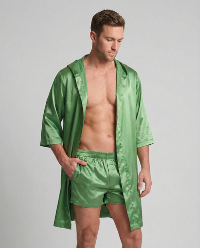 Herren Satin Bademantel EB