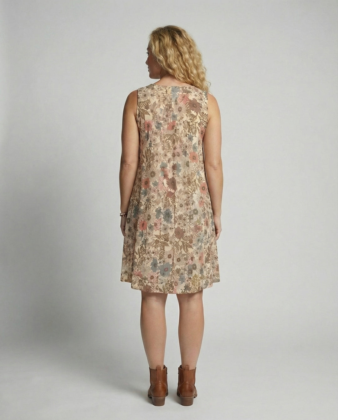 EB | Damen Floral Mini Kleid Ohne Ärmel