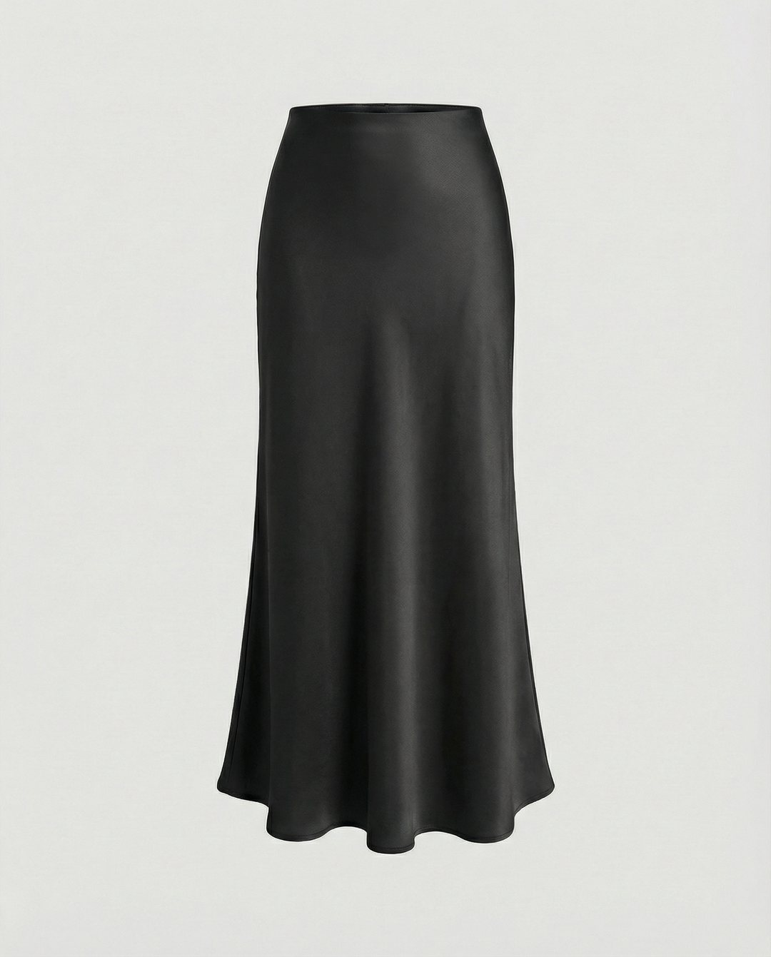 Damen Satin-Midirock mit fließendem Schnitt und hohem Bund EB