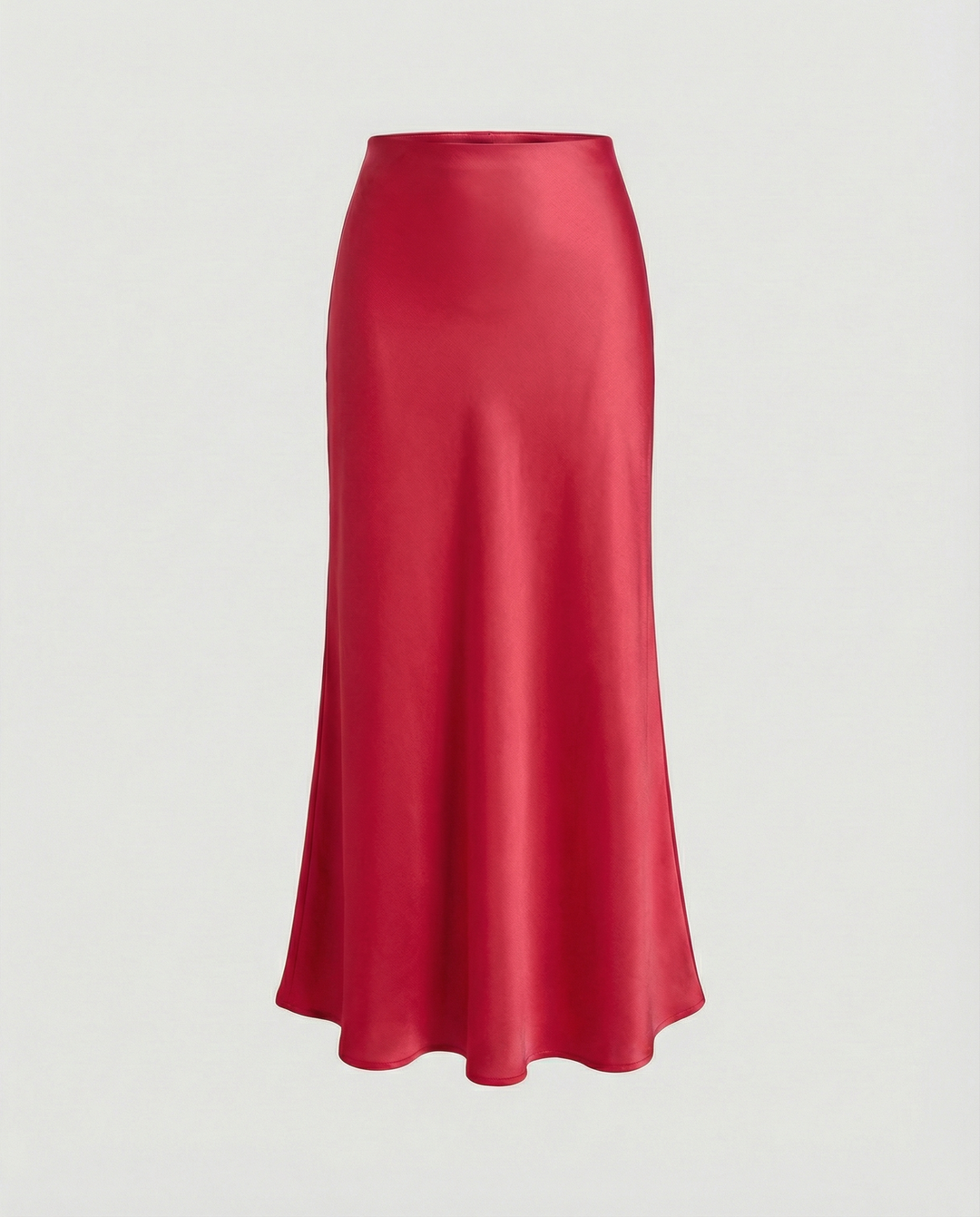 Damen Satin-Midirock mit fließendem Schnitt und hohem Bund EB