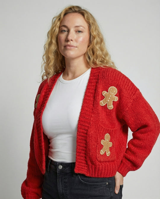 Damen Strickjacke mit verspielten Applikationen EB