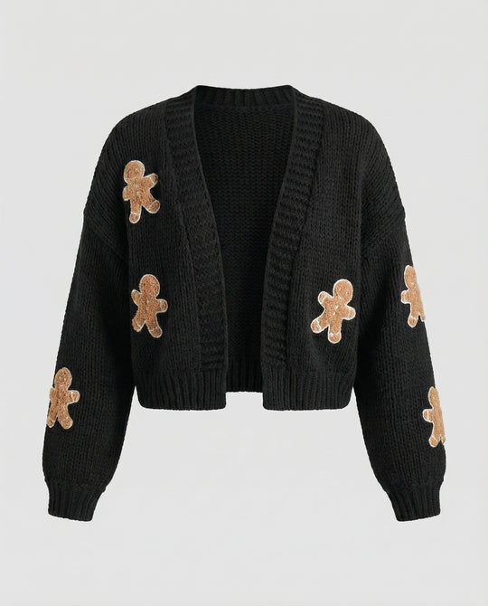 Damen Strickjacke mit verspielten Applikationen EB