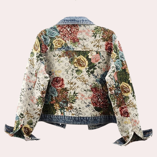 EB | Elegante Blumen Denimjacke für Damen für den Herbst