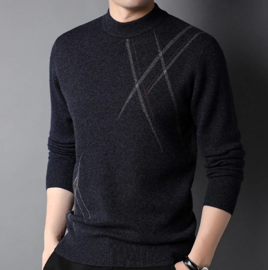 EB | Slim Fit Wollmischung Abstractmuster Rippkanten