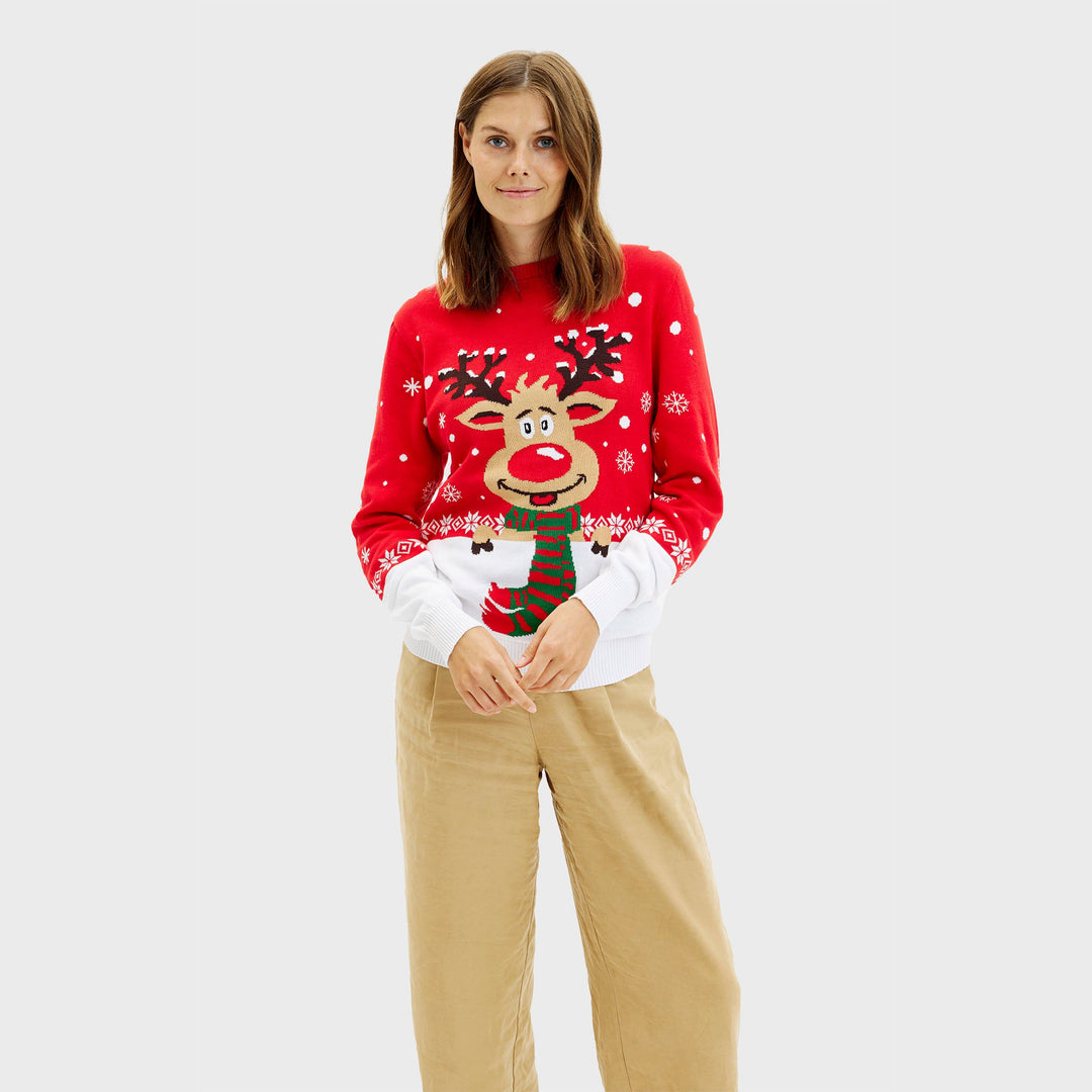 EB | Rudolfs Weihnachts-Pullover Rot Damen