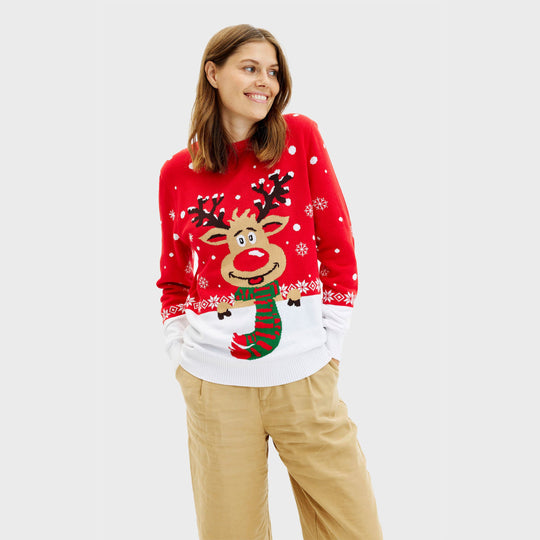 EB | Rudolfs Weihnachts-Pullover Rot Damen