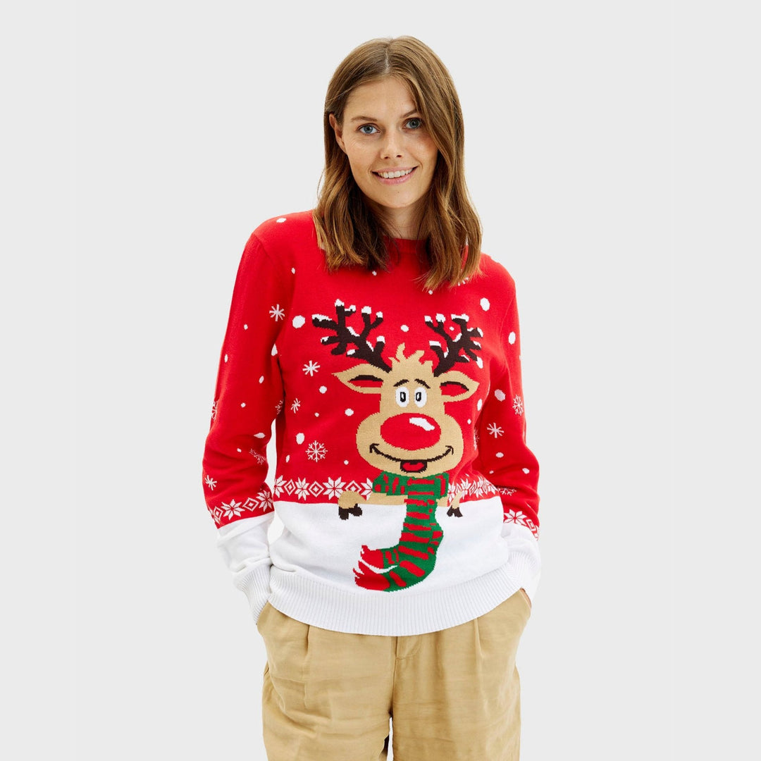 EB | Rudolfs Weihnachts-Pullover Rot Damen