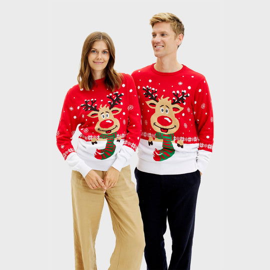 EB | Rudolfs Weihnachts-Pullover Rot Damen