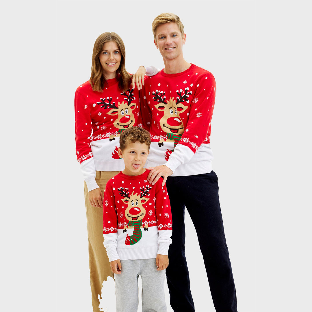 EB | Rudolfs Weihnachts-Pullover Rot Damen