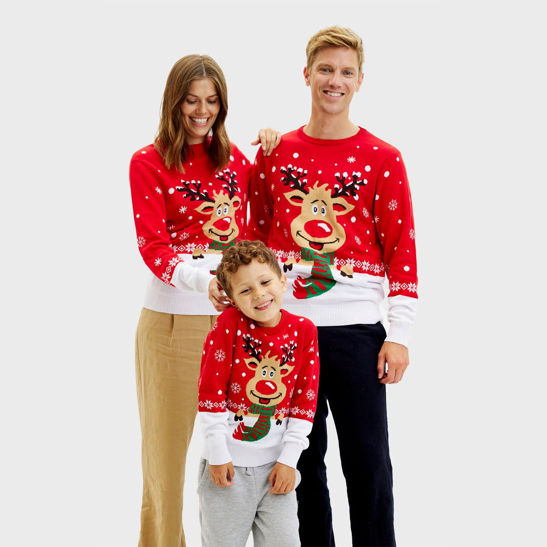 EB | Rudolfs Weihnachts-Pullover Rot Damen