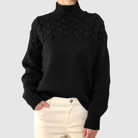 EB | Kabelstrick Rollkragenpullover mit Langen Ärmeln