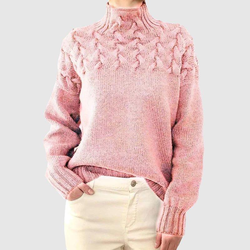 EB | Kabelstrick Rollkragenpullover mit Langen Ärmeln