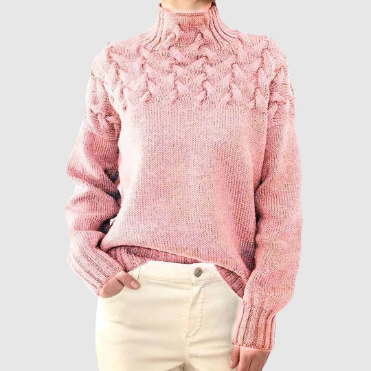 EB | Kabelstrick Rollkragenpullover mit Langen Ärmeln