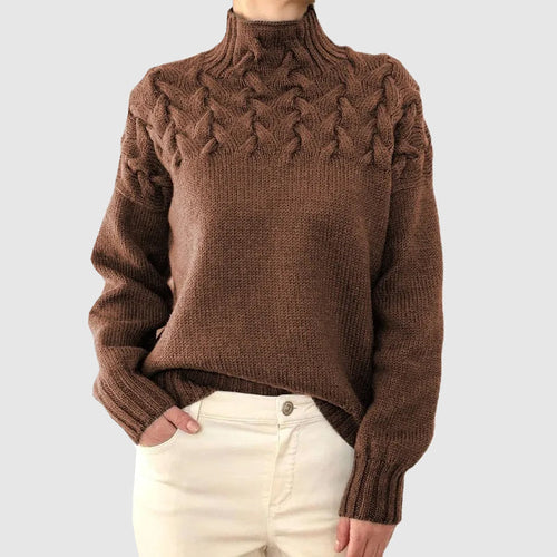 EB | Kabelstrick Rollkragenpullover mit Langen Ärmeln
