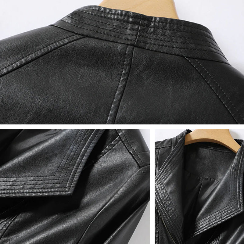 EB | Vegane Lederjacke mit Reißverschluss für Frauen Umweltfreundliche Materialien