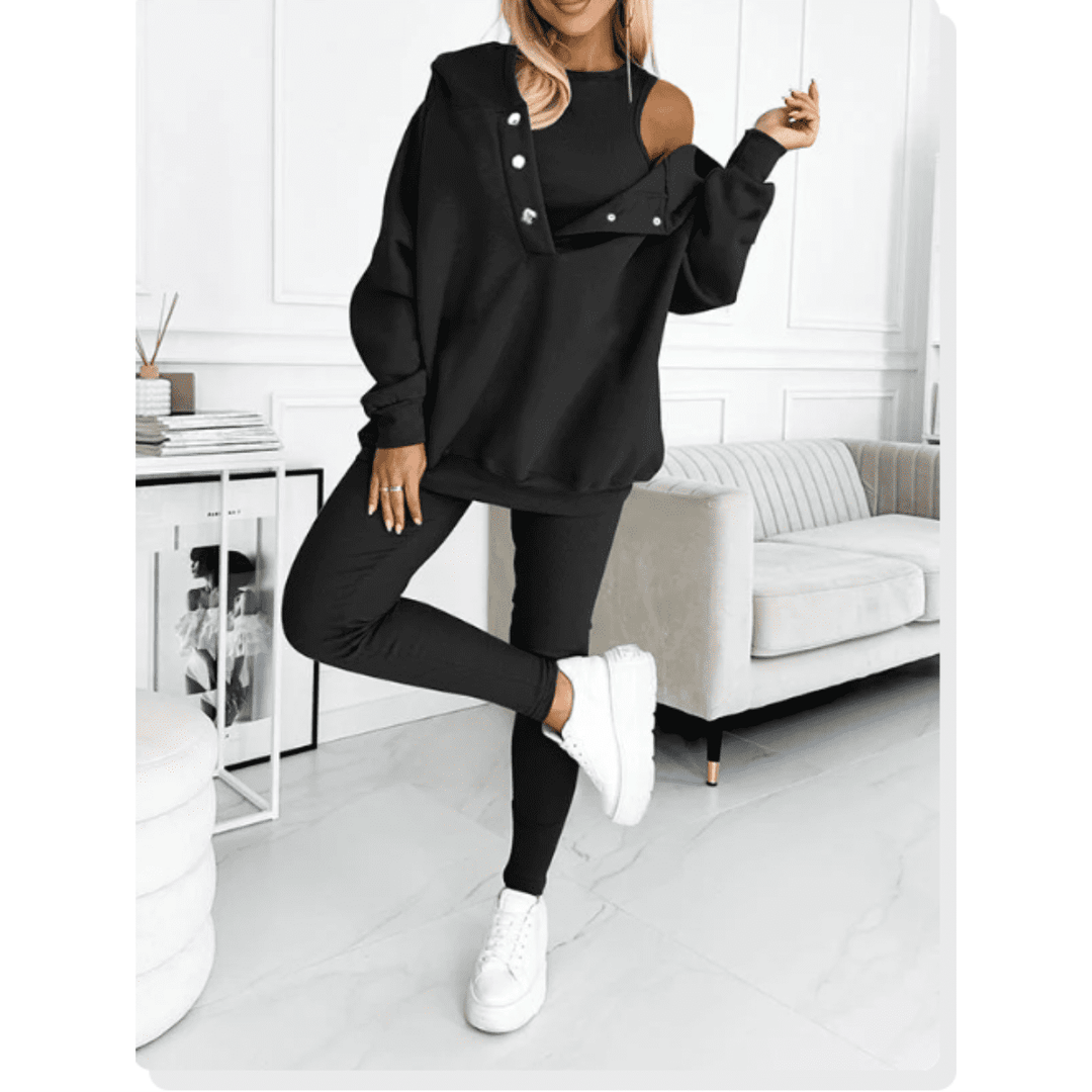 EB | 3-Teiliges Outfit-Set Lässiger Moderner Stil Ideal für den Winter