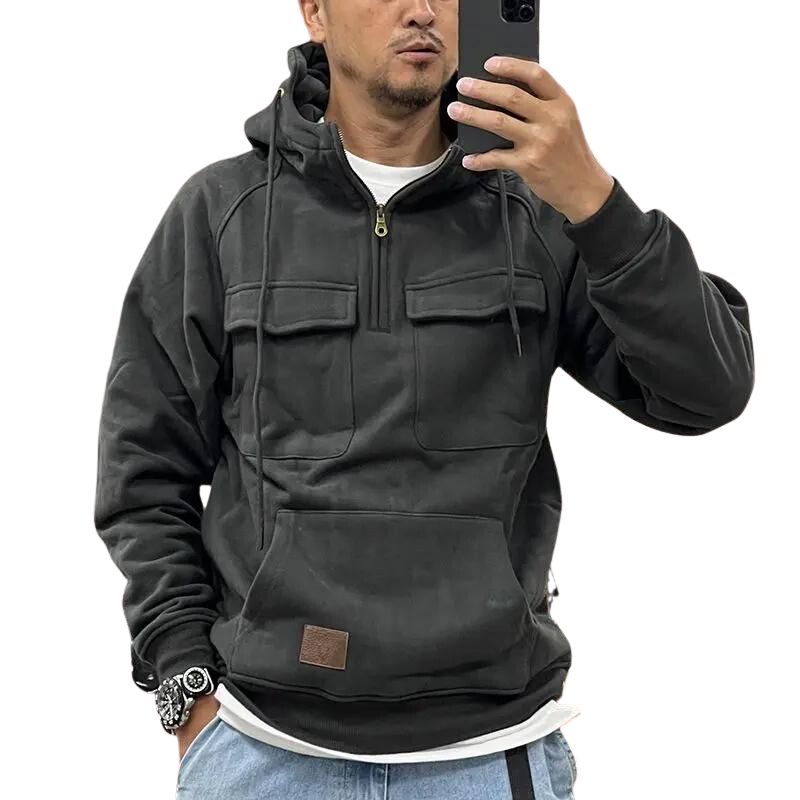 EB | Funktionale Kapuzenjacke mit Reißverschluss und Vordertaschen Baumwolle Komfortabel und Praktisch