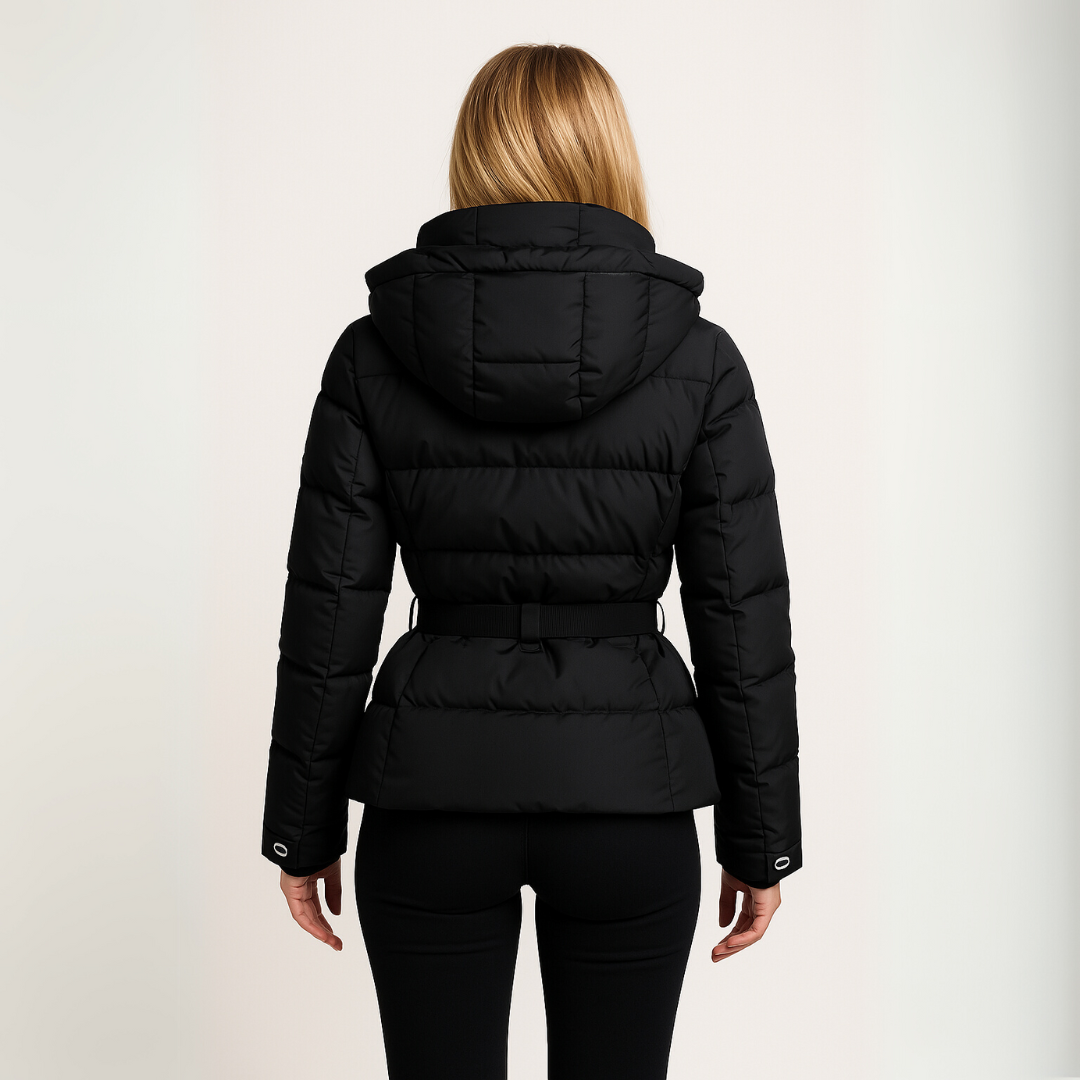 EB | Frauen Puff-Jacke – mit Gürtel, Wasserabweisend