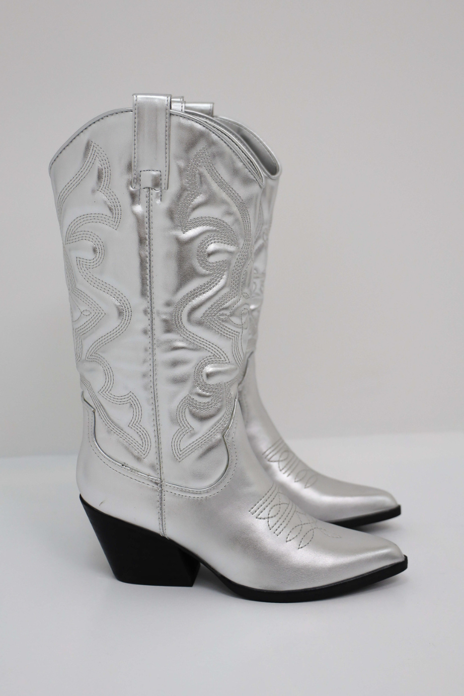 Damen Cowboy Stiefel Hoch Trendy EB