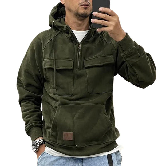 EB | Funktionale Kapuzenjacke mit Reißverschluss und Vordertaschen Baumwolle Komfortabel und Praktisch