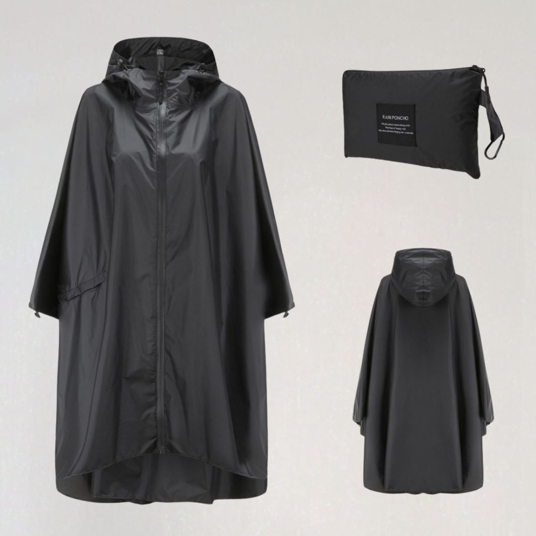 EB | Damen Faltbare Regenjacke mit Kapuze und Wasserdichtem Stoff