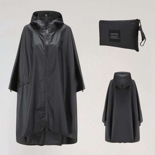 EB | Damen Faltbare Regenjacke mit Kapuze und Wasserdichtem Stoff
