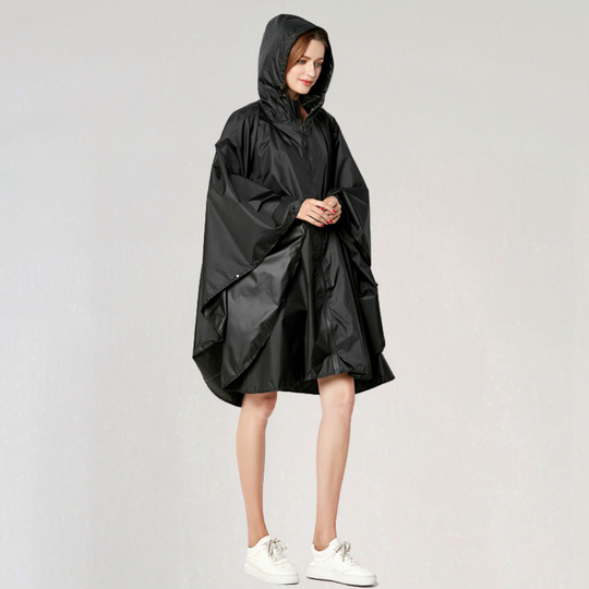 EB | Damen Faltbare Regenjacke mit Kapuze und Wasserdichtem Stoff