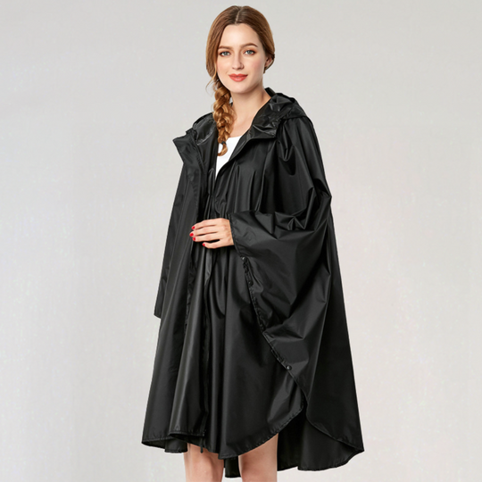 EB | Damen Faltbare Regenjacke mit Kapuze und Wasserdichtem Stoff