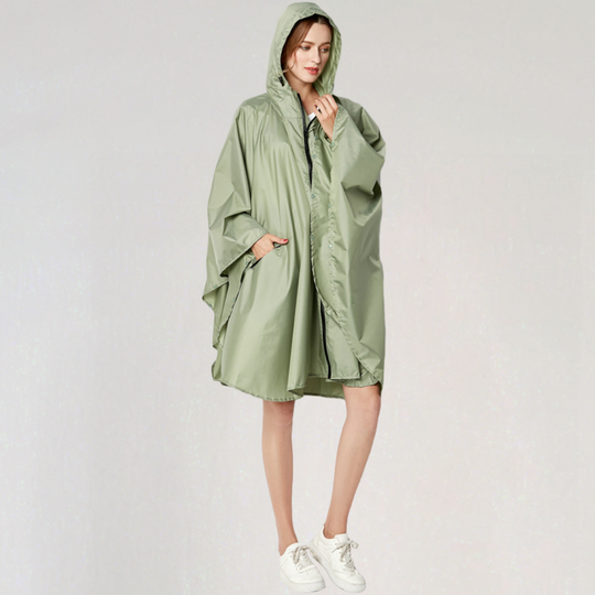 EB | Damen Faltbare Regenjacke mit Kapuze und Wasserdichtem Stoff