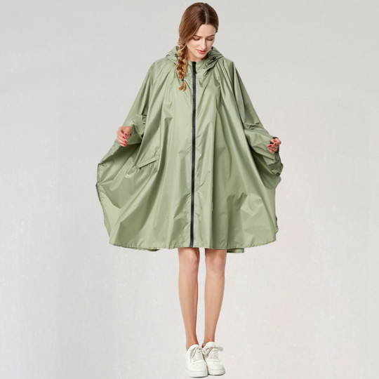 EB | Damen Faltbare Regenjacke mit Kapuze und Wasserdichtem Stoff