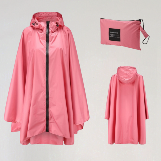 EB | Damen Faltbare Regenjacke mit Kapuze und Wasserdichtem Stoff