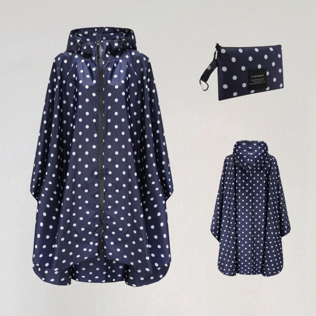 EB | Damen Faltbare Regenjacke mit Kapuze und Wasserdichtem Stoff