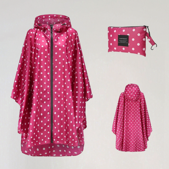 EB | Damen Faltbare Regenjacke mit Kapuze und Wasserdichtem Stoff