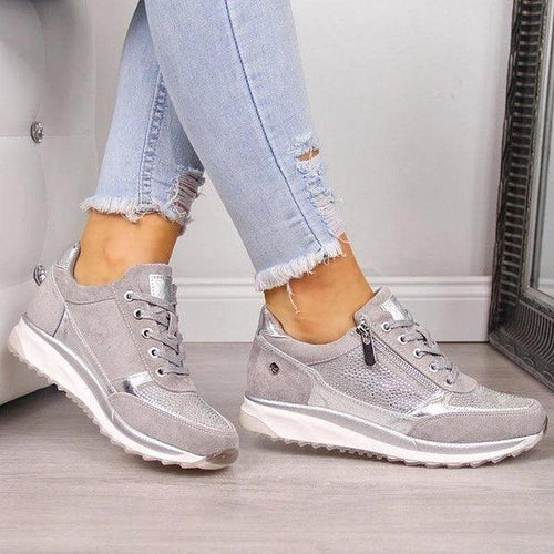 Orthopädische Schuhe - Reißverschluss - Einlagen - Ergonomische Schuhe - Damensneaker EB