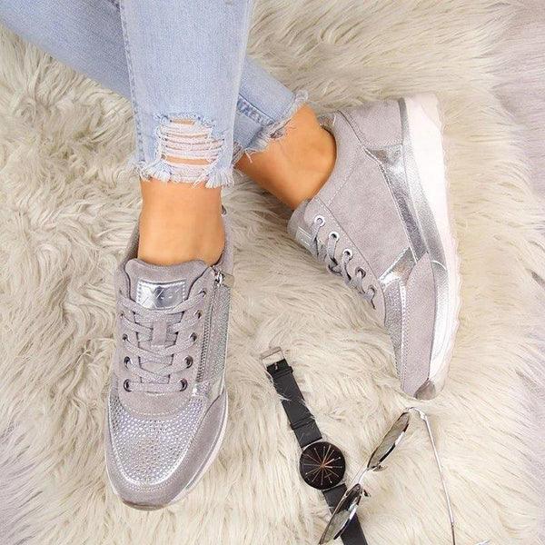 Orthopädische Schuhe - Reißverschluss - Einlagen - Ergonomische Schuhe - Damensneaker EB