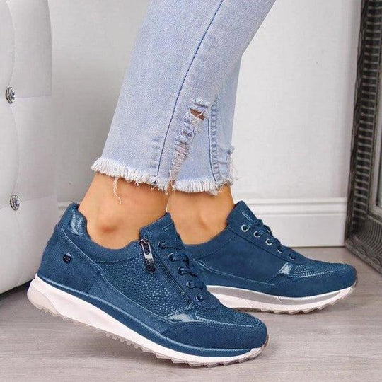 Orthopädische Schuhe - Reißverschluss - Einlagen - Ergonomische Schuhe - Damensneaker EB