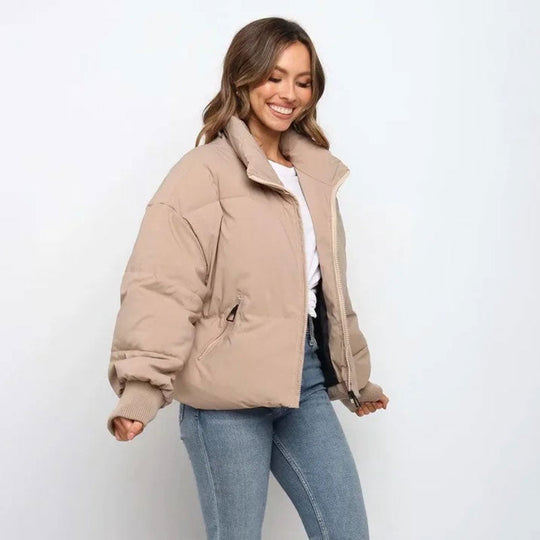 EB | Pufferjacke Steppdesign Stehkragen Kurzschnitt