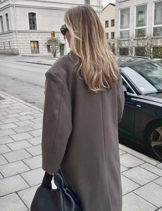 EB | Damenjacke - Langer Trenchcoat mit Reverskragen