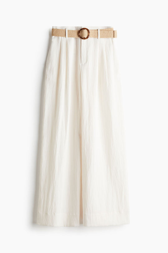 EB | Hose mit Hoher Taille und Gevlochtenem Gürtelschnalle