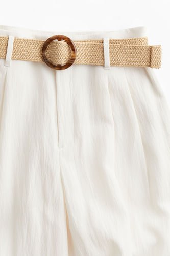 EB | Hose mit Hoher Taille und Gevlochtenem Gürtelschnalle