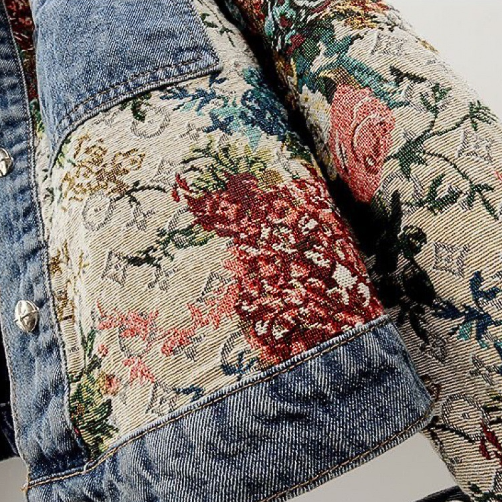 EB | Elegante Blumen Denimjacke für Damen für den Herbst