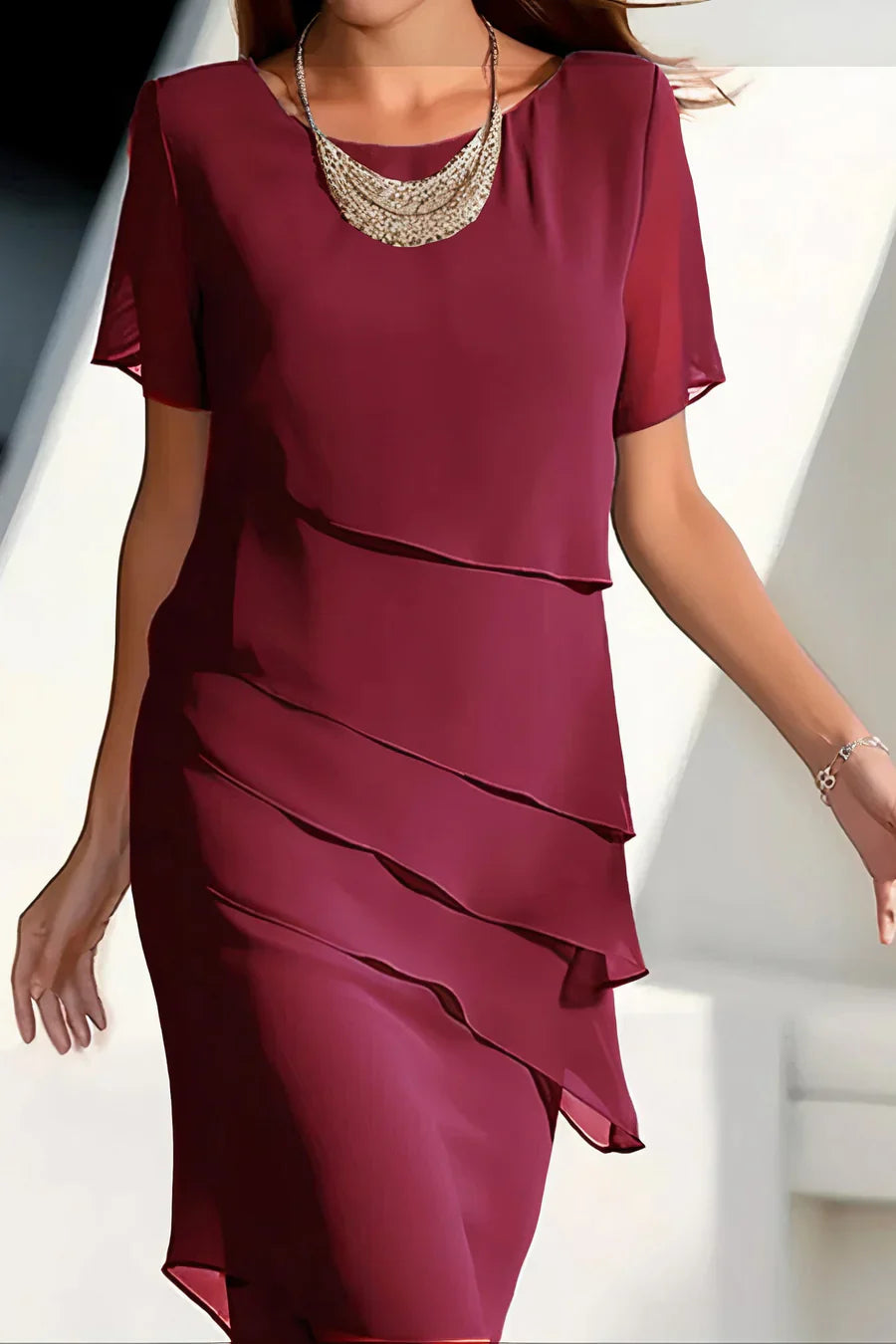 EB - Gefaltetes Chiffonkleid - Hohe Qualität