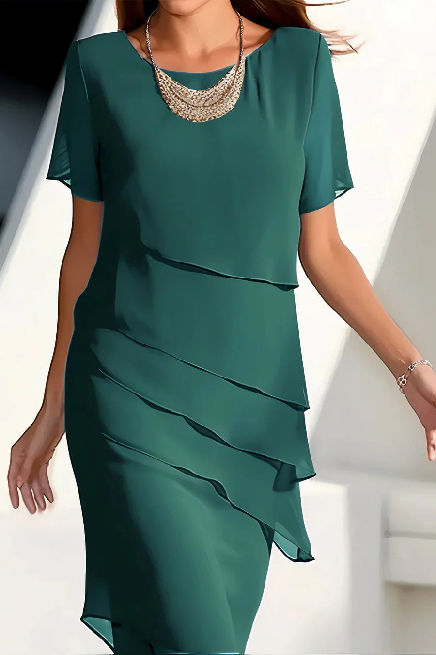 EB - Gefaltetes Chiffonkleid - Hohe Qualität