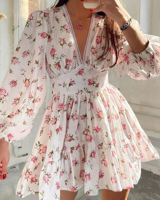 EB | Blumiges Sommerkleid mit Langen Ärmeln für Damen
