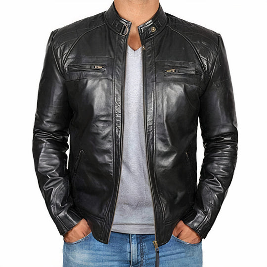 EB | Robuste Motorradjacke für Herren mit Reißverschlusstaschen