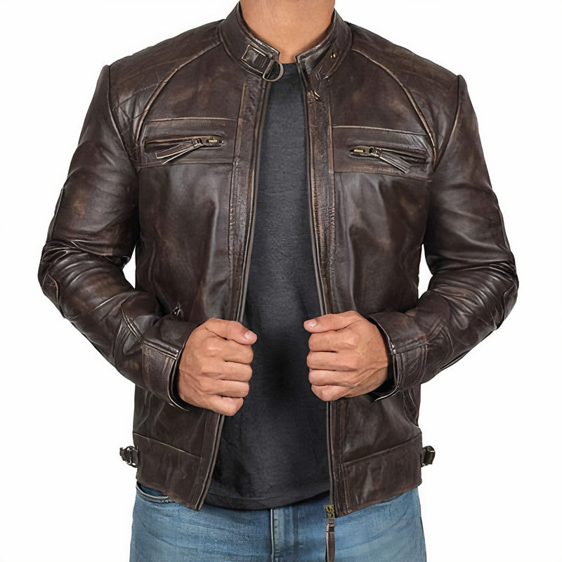 EB | Robuste Motorradjacke für Herren mit Reißverschlusstaschen